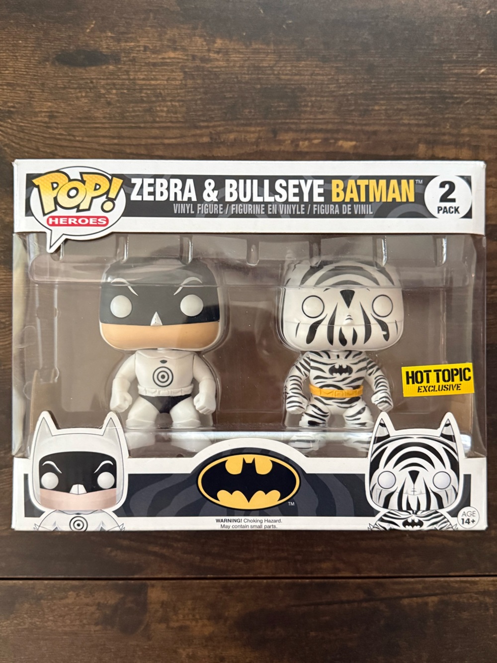 Funko Pop! Batman Zebra & Bullseye 2-Pack - White, Black, Yellow